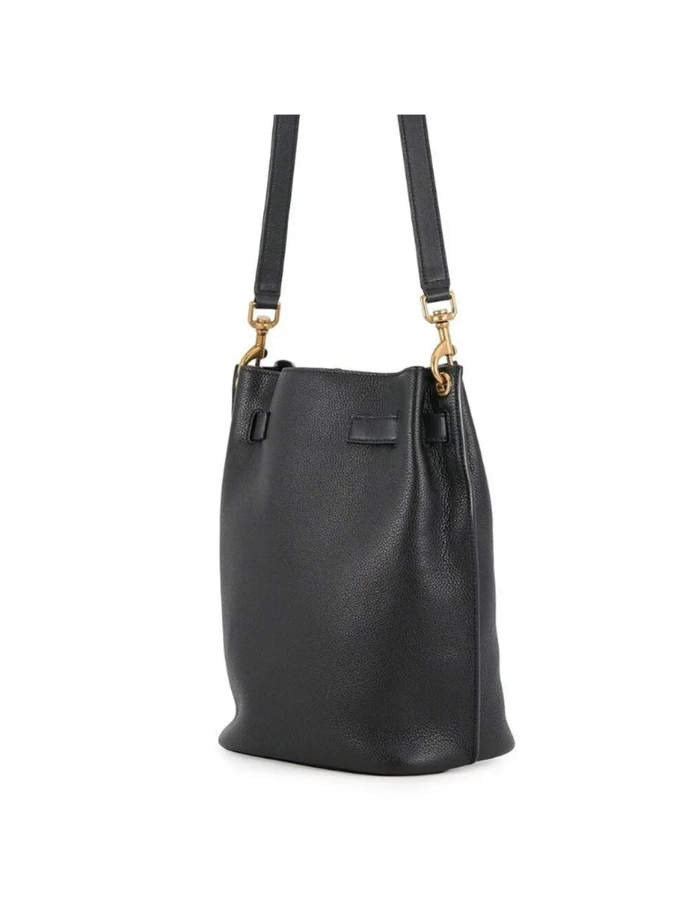 Saint Laurent Paris Shoulder Bag Boucle Leather Black